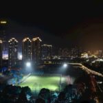 Danyang-Kunshan - a night view of a city with a soccer field