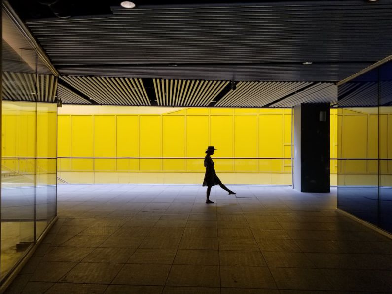 Beijing Stadium - woman standing inside building