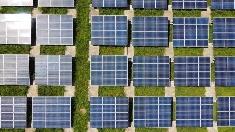 Solar Power - white and blue solar panels