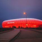 Allianz Arena - panoramic photography of red stadium