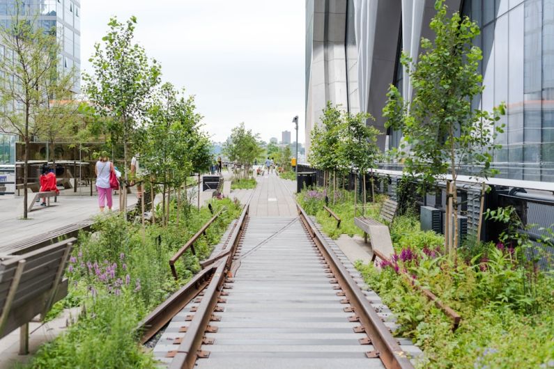 High Line - people walking on gray concrete pathway during daytime