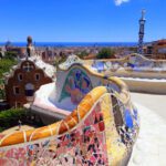 Park Güell - orange and blue inflatable ring