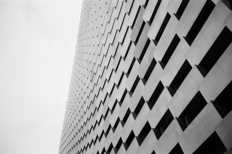 Copenhill - a black and white photo of a building
