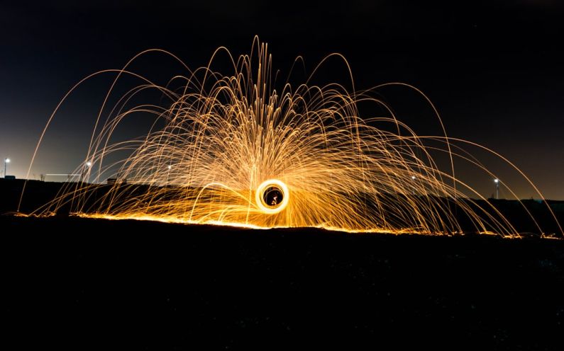 Masdar City - steel wool photography