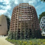 3D Printed Building - a building with a ferris wheel