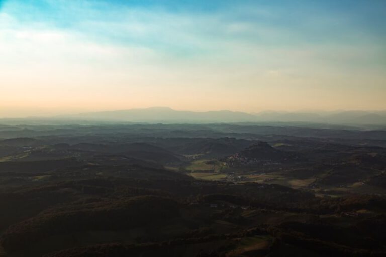 Airborne City - aerial view of mountains