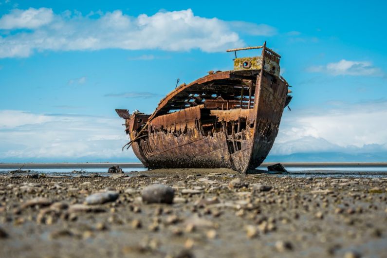 Titanic Wreck - ruined ship on shore