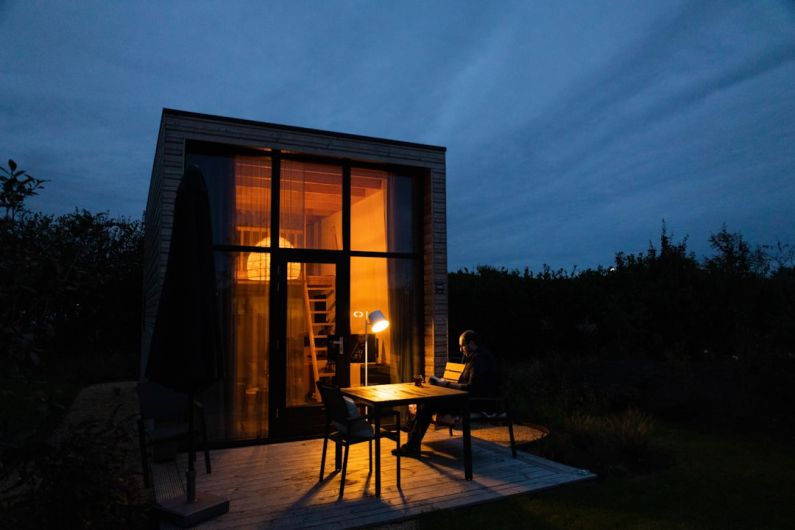 Tiny House - brown wooden framed glass window