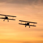 Biofuel Aviation - two biplanes on flight
