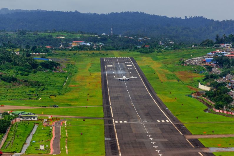 Noise Reduction Airport - airliner on runway