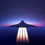Supersonic Travel - a computer generated image of a plane flying in the sky