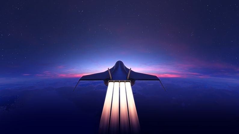 Supersonic Travel - a computer generated image of a plane flying in the sky