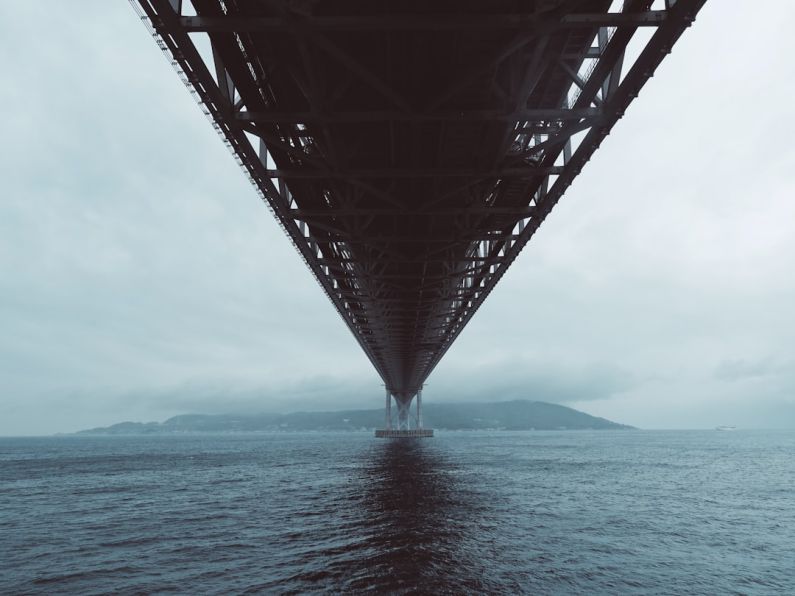 Akashi Bridge - gray suspension bridge